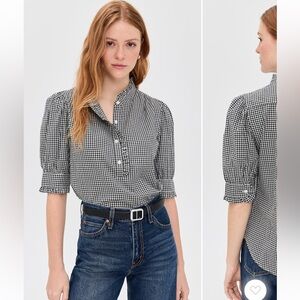 Birds of Pardis Trovata Noah Black and White Checkered Blouse